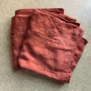 Serena & Lily Linen King Size Pillow Cases Shams (Rust Color) Boho Minimalist